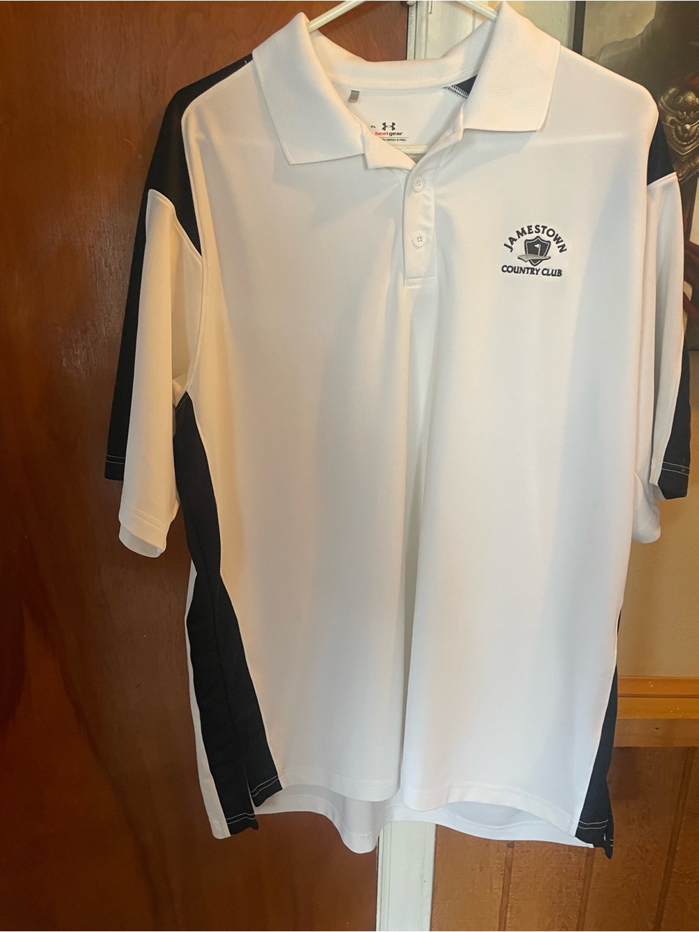Under Armour White and Black Jamestown Country Club Polo